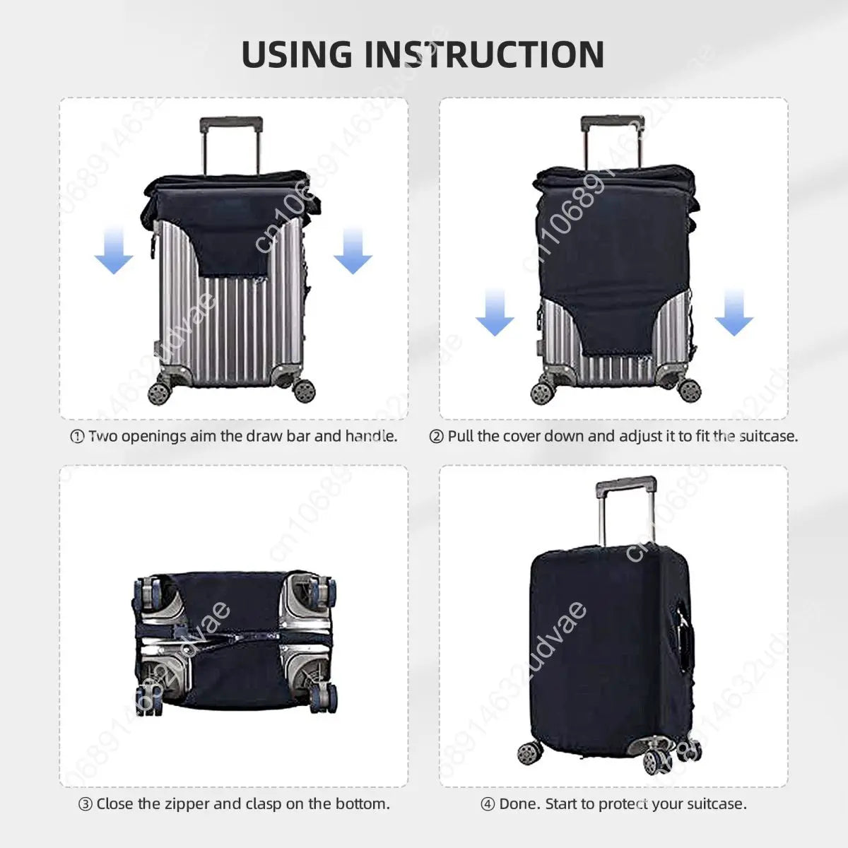 Custom Black White Gingham Plaid Luggage Cover Cute Check Pattern Suitcase Protector Covers Suit For 18-32 inch