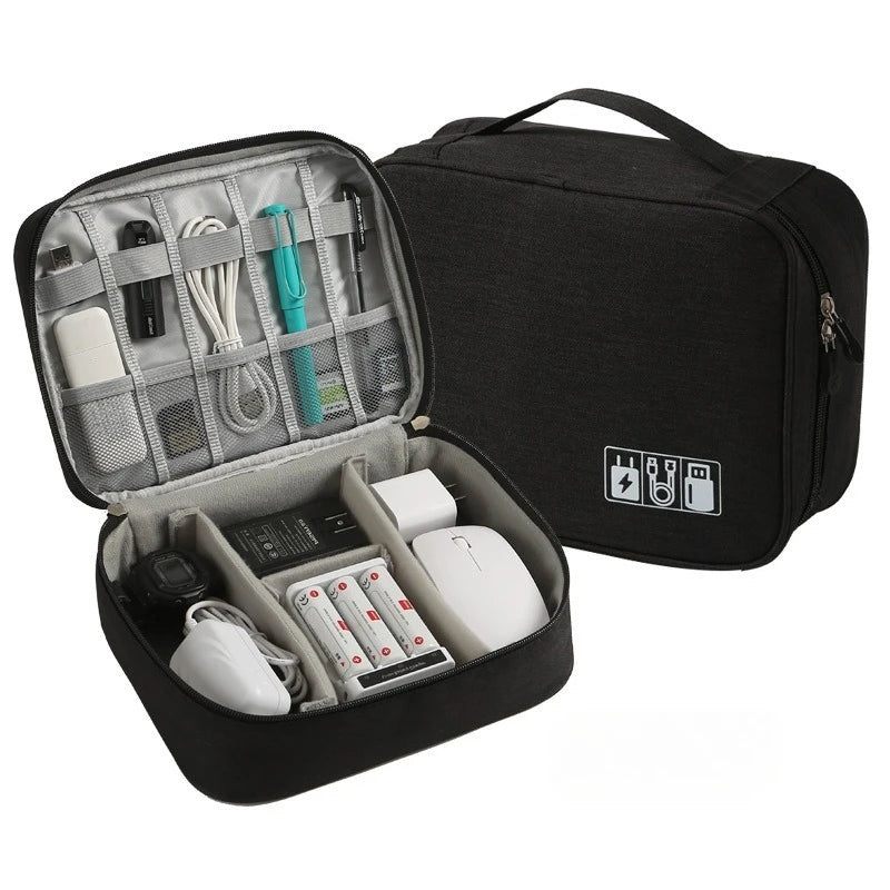 Electronic Accessory Bag Portable Travel Cable Organizer Waterproof Double Layer Cable Organizer Cable Phone Charger Flash Drive