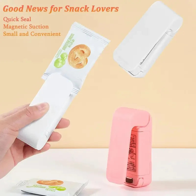 Travel Friendly Portable Small Sealing Machines Storage Plastic For Food Snack Vegetables Sealing Machines Kitchen Accessories