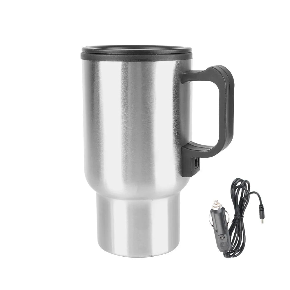 23Cup Camping Travel Kettle Electric Heating Car Kettle Stainless Steel 12V/24V 300ml Auto Accessories