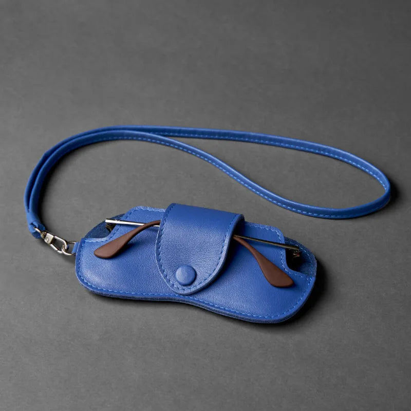Unisex Glasses Bag Hanging Sunglasses Reading Myopia Glasses Protective Storage Cover PU Leather Portable Travel Eyewear Holder