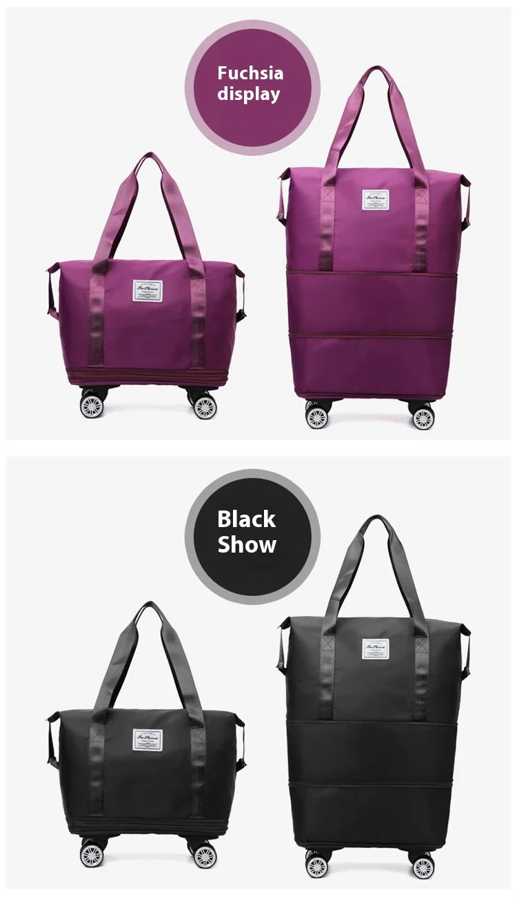 Oxford cloth large capacity travel bag Dry wet separation storage business travel luggage bag Detachable universal wheel