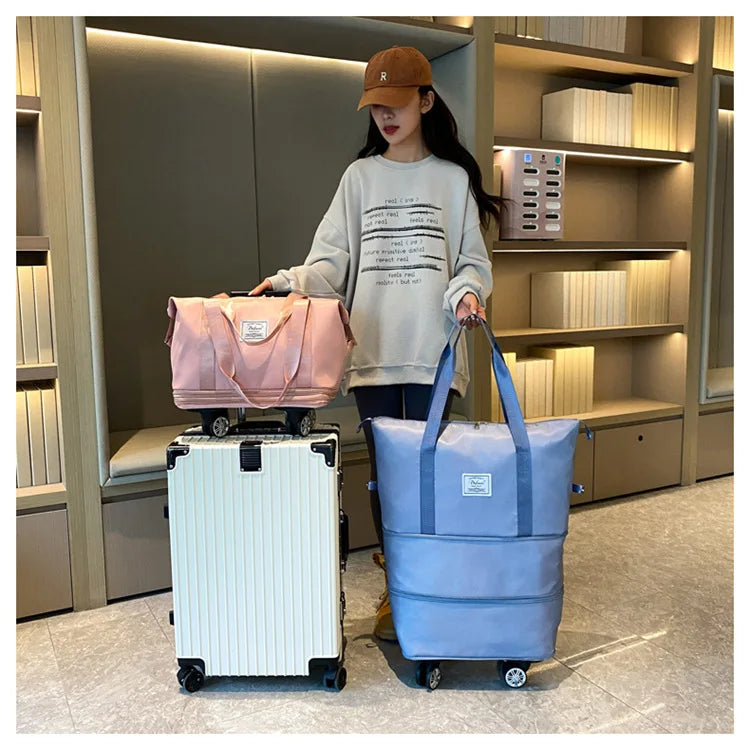 Oxford cloth large capacity travel bag Dry wet separation storage business travel luggage bag Detachable universal wheel