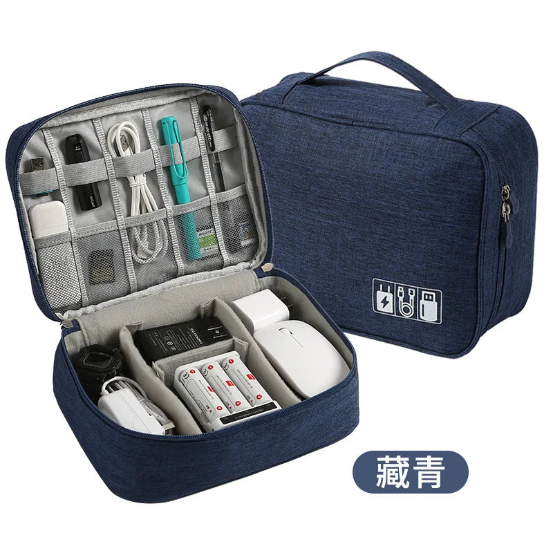 Electronic Accessory Bag Portable Travel Cable Organizer Waterproof Double Layer Cable Organizer Cable Phone Charger Flash Drive