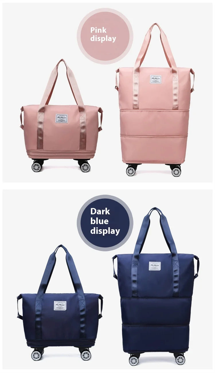 Oxford cloth large capacity travel bag Dry wet separation storage business travel luggage bag Detachable universal wheel