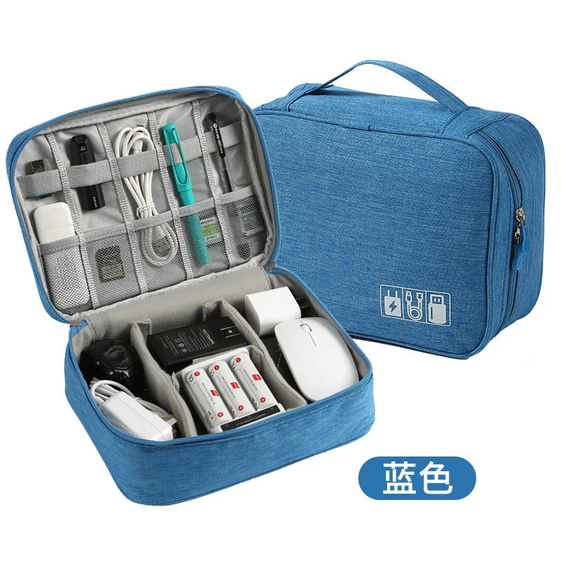 Electronic Accessory Bag Portable Travel Cable Organizer Waterproof Double Layer Cable Organizer Cable Phone Charger Flash Drive