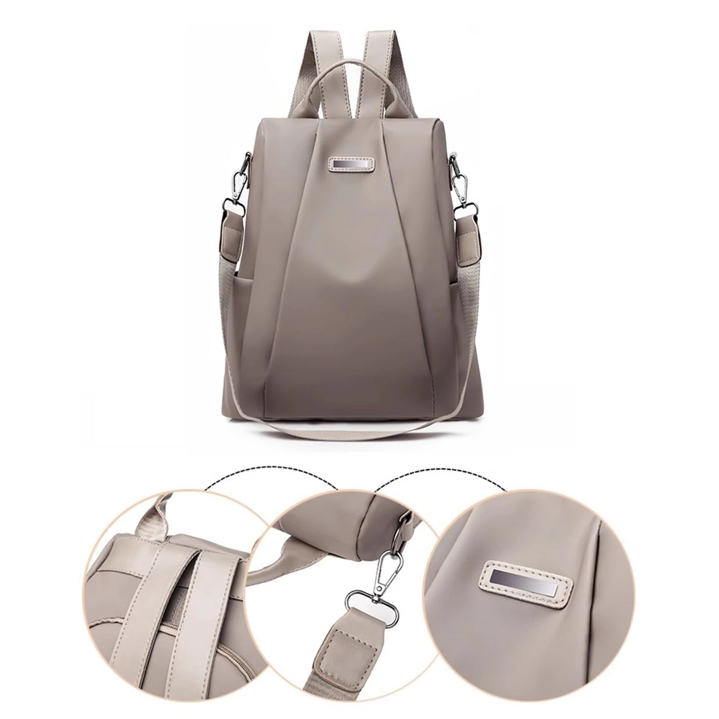 Luxury Women Backpack Casual Black/Khaki/Rose Red School Bag for Girls Detachable Strap Travel Shoulder Bag Mochila Rucksack