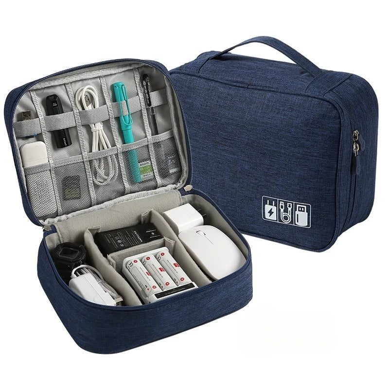 Electronic Accessory Bag Portable Travel Cable Organizer Waterproof Double Layer Cable Organizer Cable Phone Charger Flash Drive