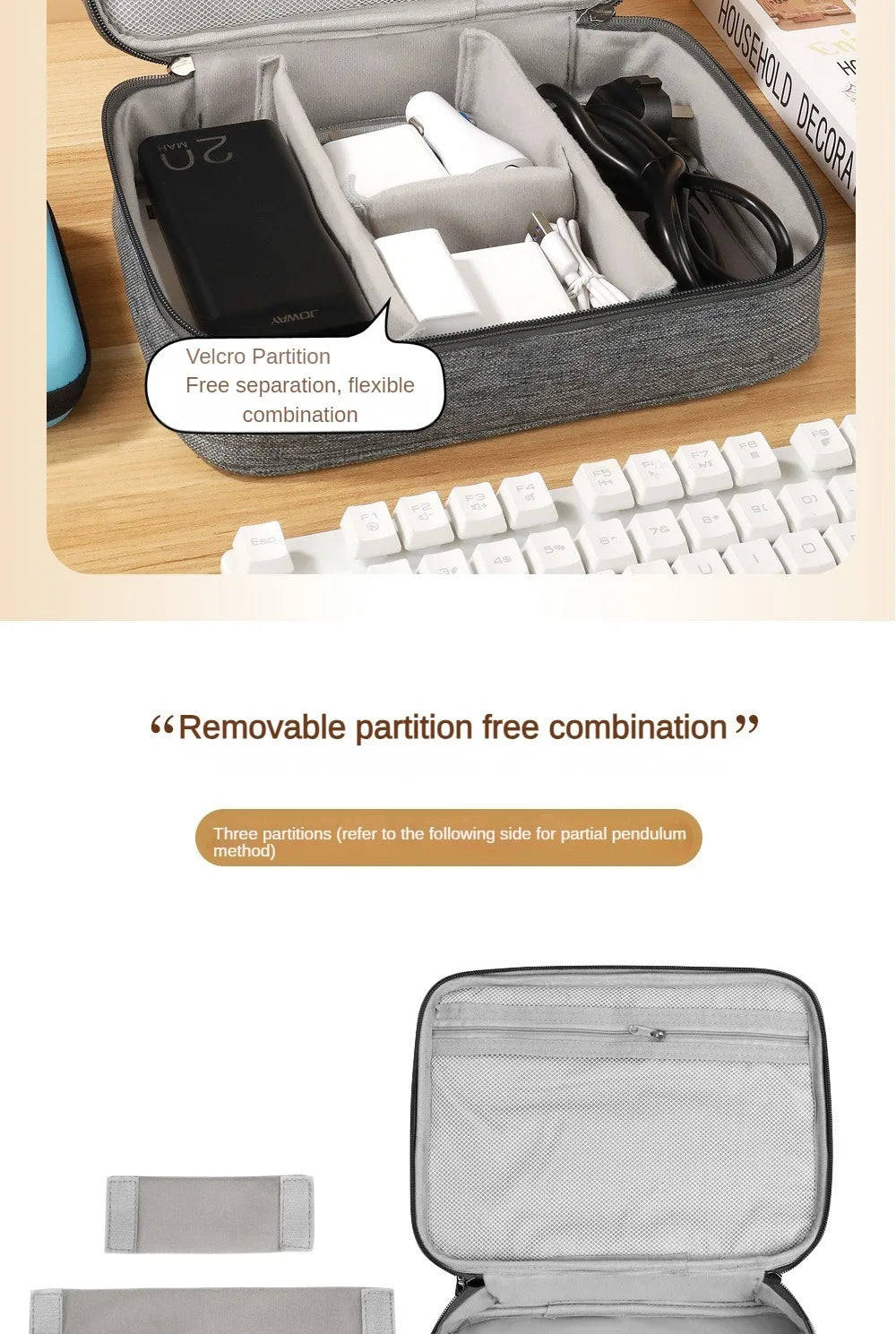 Three Layer Digital Bag Multifunctional Travel Portable Accessories Sorting Bag Large Capacity Power Supply Accessories Bag