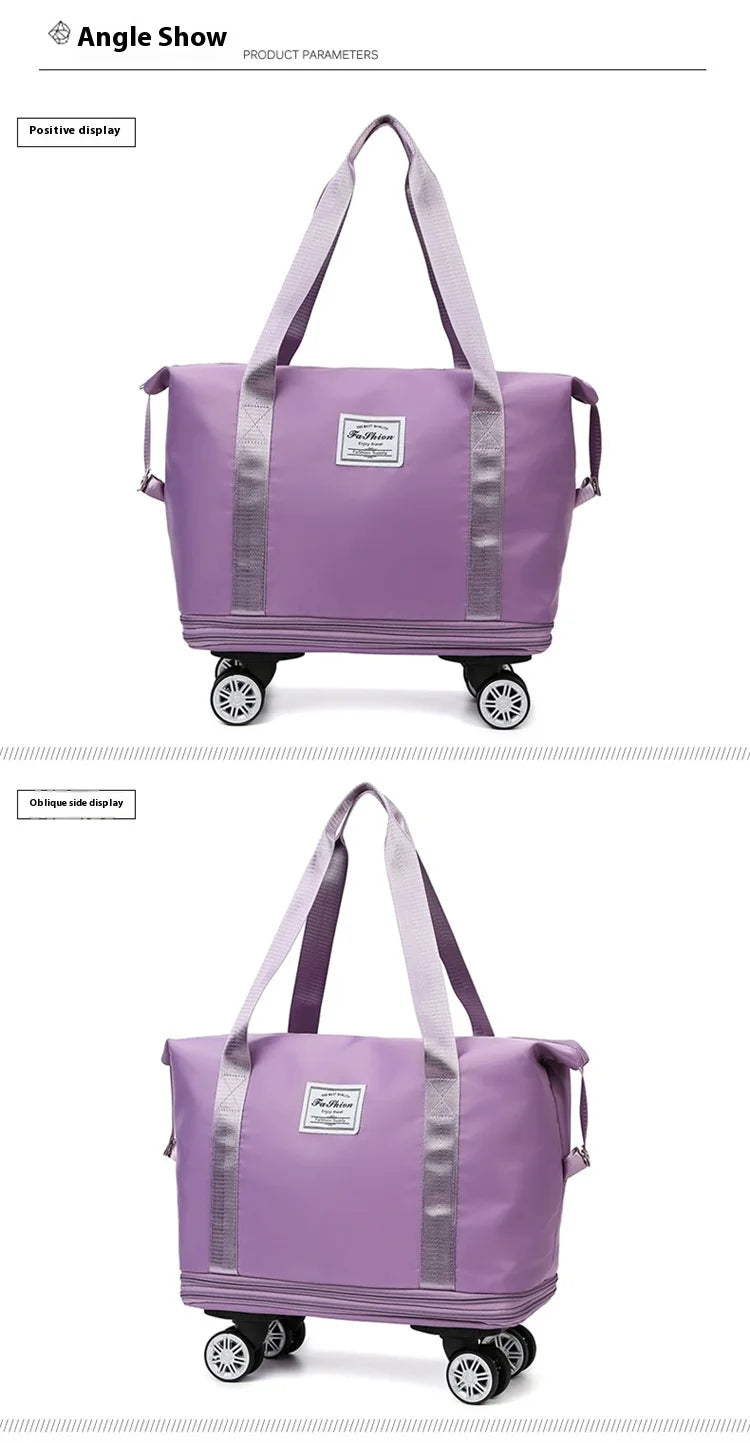 Oxford cloth large capacity travel bag Dry wet separation storage business travel luggage bag Detachable universal wheel