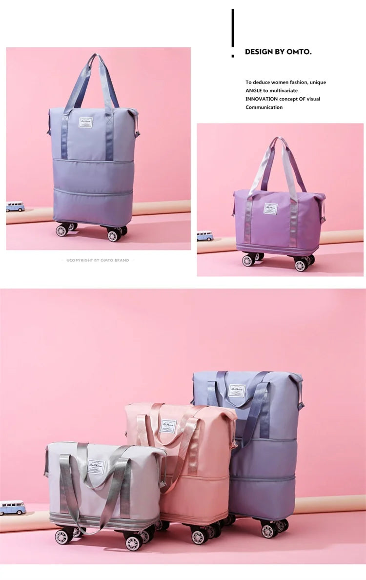 Oxford cloth large capacity travel bag Dry wet separation storage business travel luggage bag Detachable universal wheel