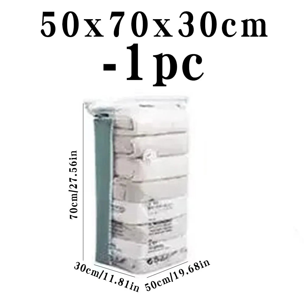 No Need Pump Vacuum Large Plastic Storage Bags Storing Clothes Blankets Reusable Compression Empty Bag Travel Accessories