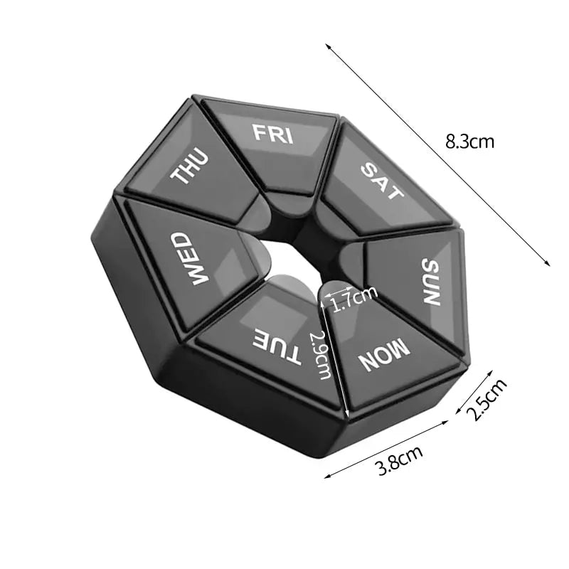 2/4Pcs 7 Days Pill Storage Box Mini Travel Portable Medicines Dispenser Box Multifunction Plastic Seven Compartment Sealer Box