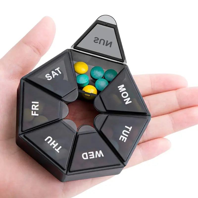 2/4Pcs 7 Days Pill Storage Box Mini Travel Portable Medicines Dispenser Box Multifunction Plastic Seven Compartment Sealer Box