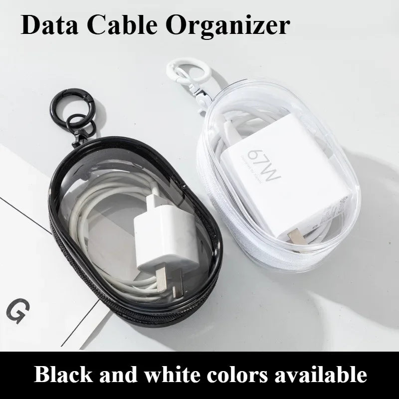 Transparent Travel Cable Organizer - Portable Charger Case with Accessories Storage Bag for Home/Office Ideal for as a pendant.