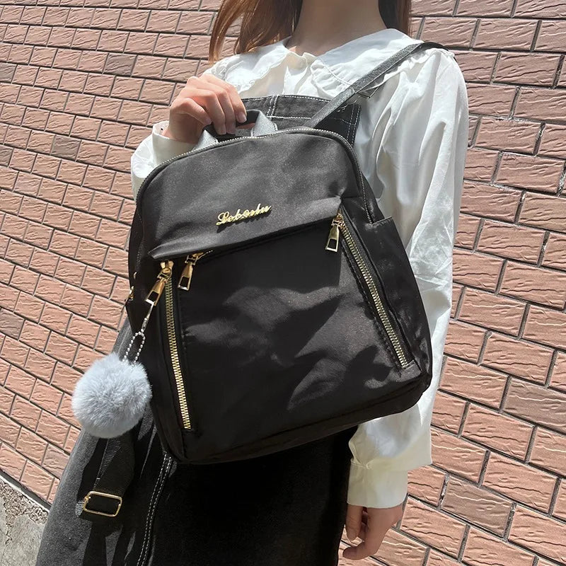 Women Backpack Travel Casual Waterproof Oxford Shoulder Bags Female Large Capacity Handbag Rucksack Black Purse School Pack