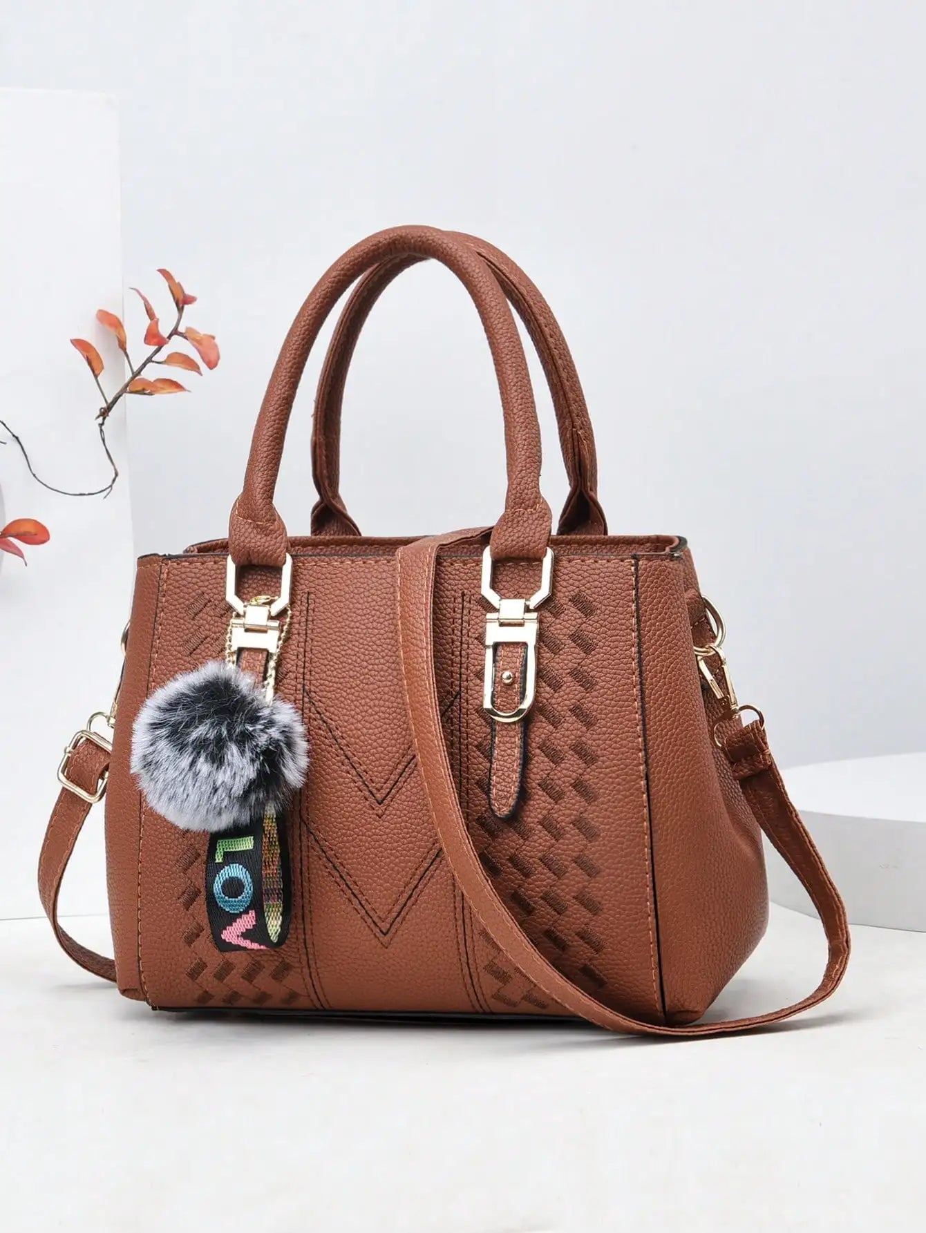 Fashionable large capacity embroidered women's crossbody bag, casual handbag for daily use