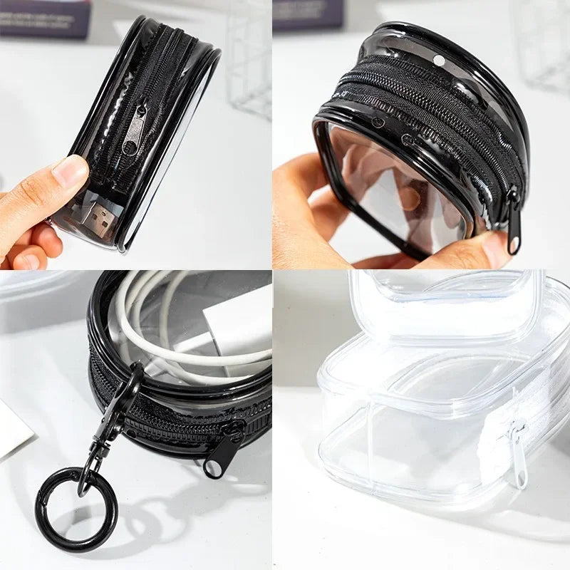 Transparent Travel Cable Organizer - Portable Charger Case with Accessories Storage Bag for Home/Office Ideal for as a pendant.