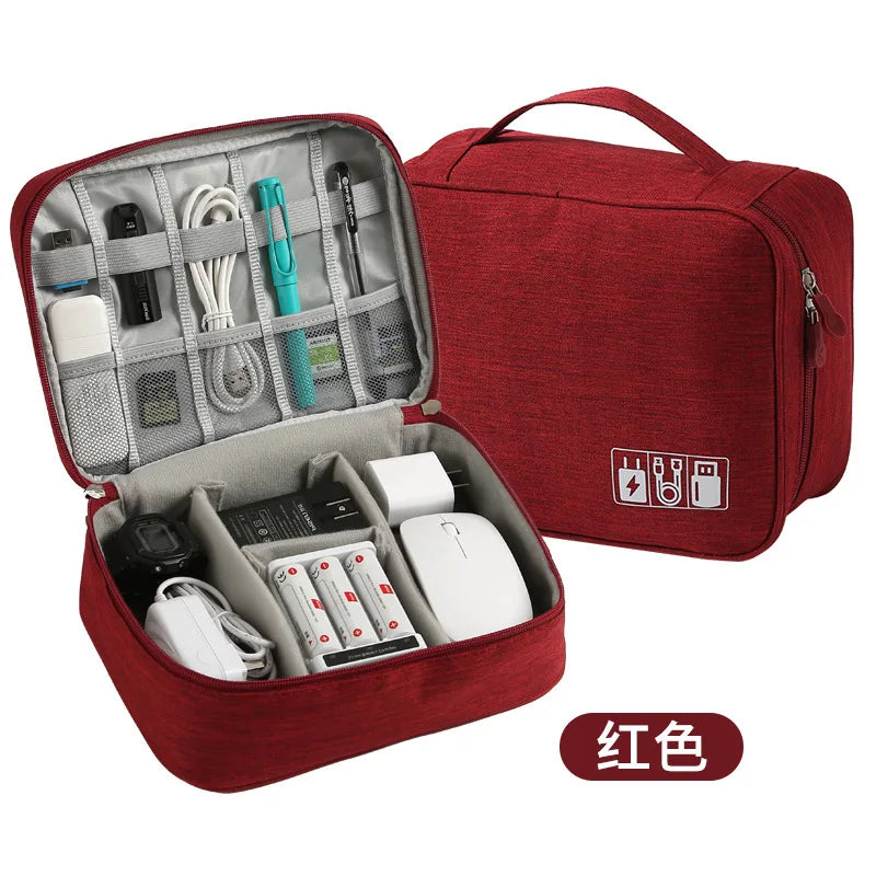 Electronic Accessory Bag Portable Travel Cable Organizer Waterproof Double Layer Cable Organizer Cable Phone Charger Flash Drive