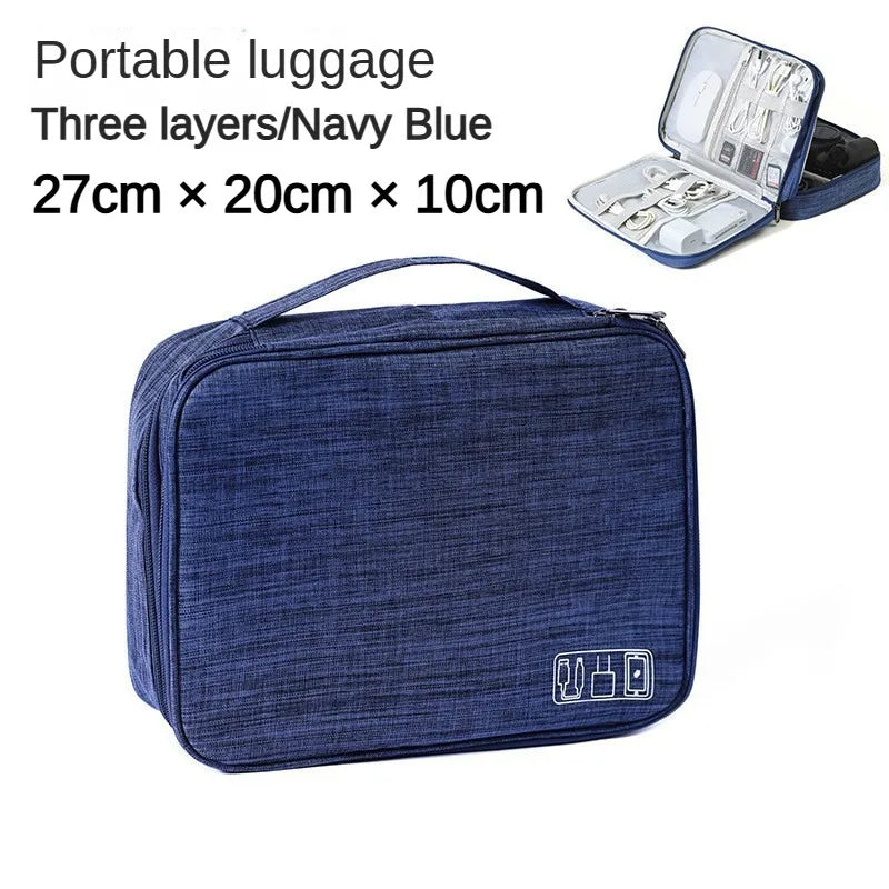 Three Layer Digital Bag Multifunctional Travel Portable Accessories Sorting Bag Large Capacity Power Supply Accessories Bag