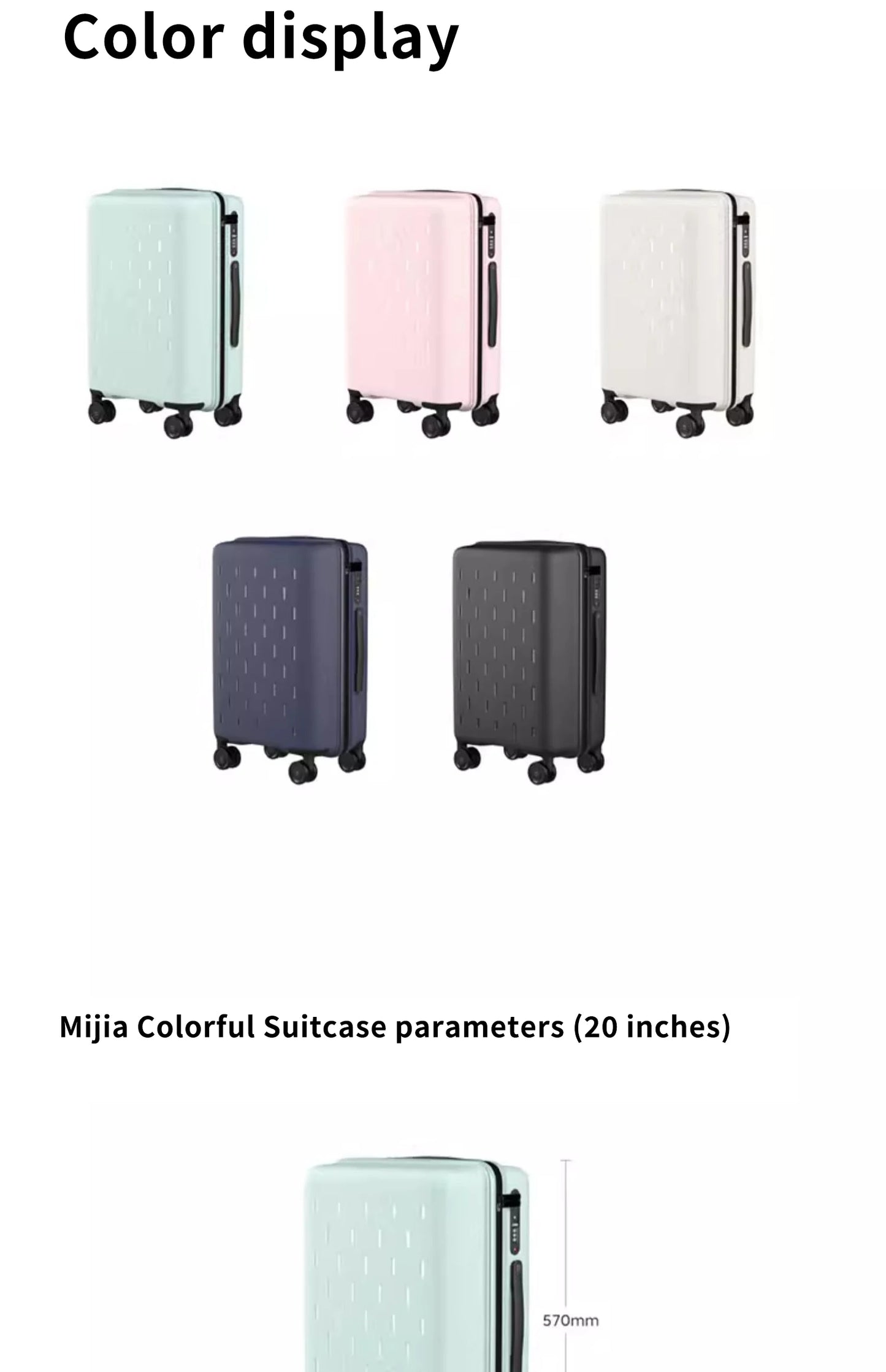 Xiaomi suitcase luggage case men and women 20/24 inch large-capacity colorful ultra-light Mijia suitcase boarding password box
