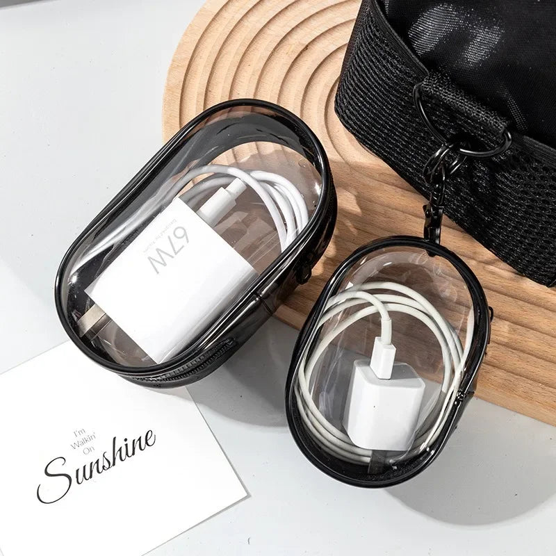 Transparent Travel Cable Organizer - Portable Charger Case with Accessories Storage Bag for Home/Office Ideal for as a pendant.