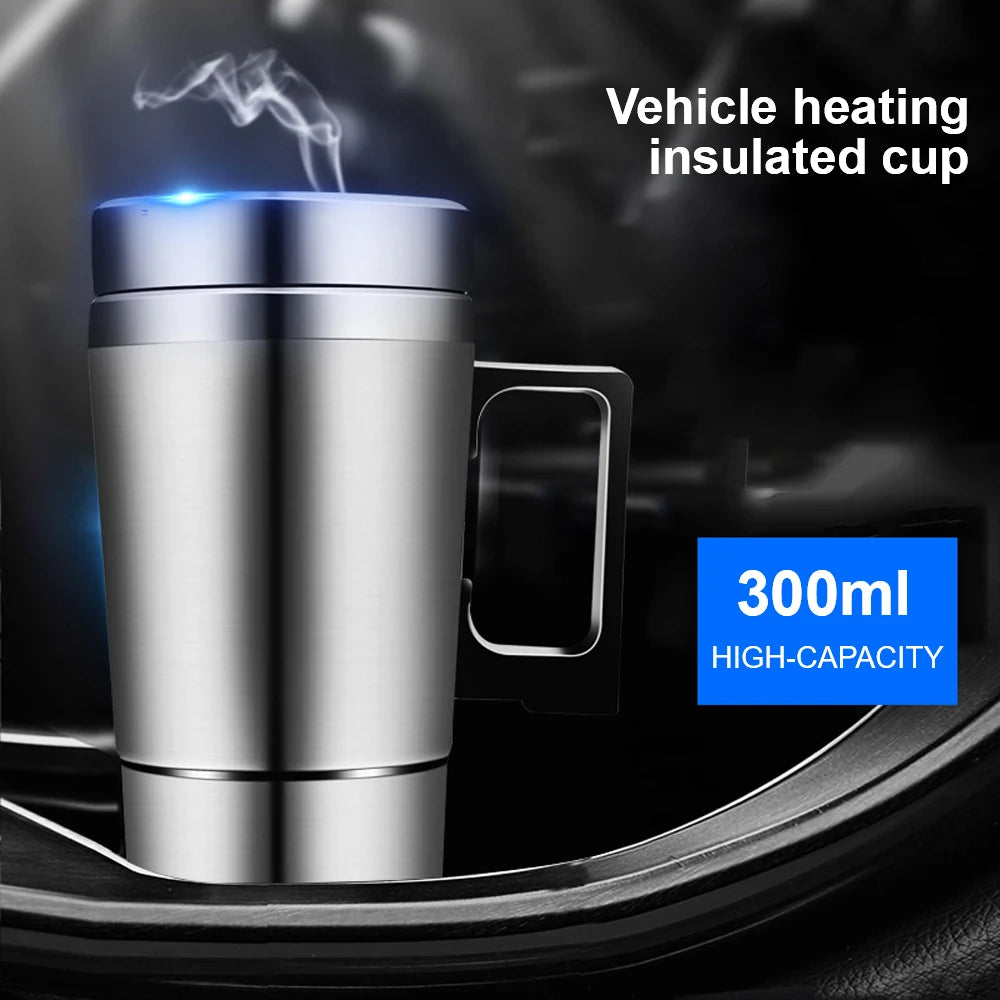 23Cup Camping Travel Kettle Electric Heating Car Kettle Stainless Steel 12V/24V 300ml Auto Accessories