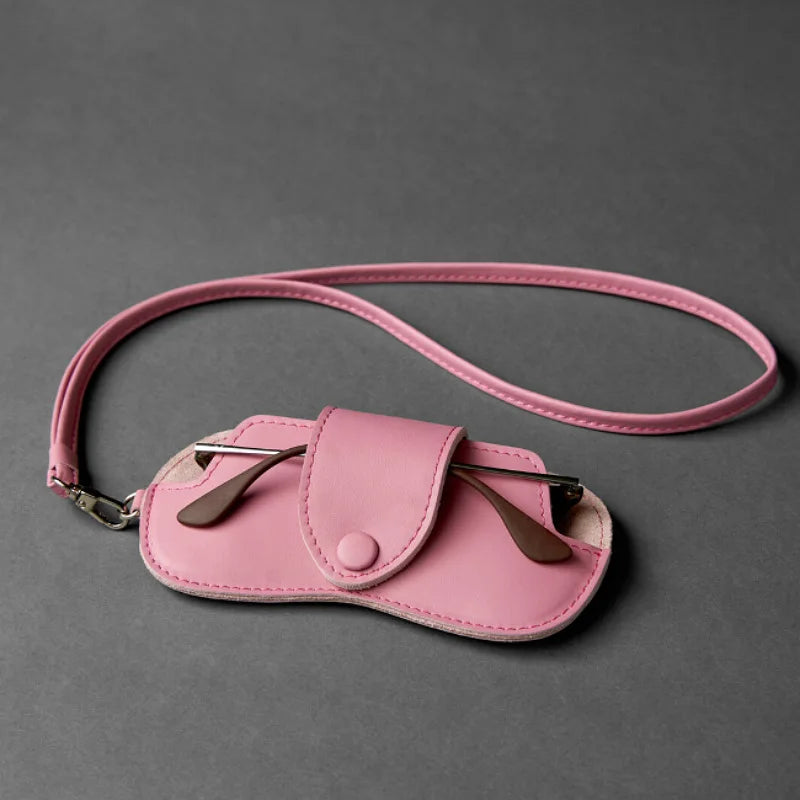 Unisex Glasses Bag Hanging Sunglasses Reading Myopia Glasses Protective Storage Cover PU Leather Portable Travel Eyewear Holder
