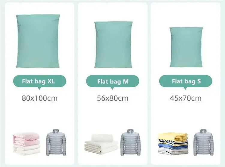 No Need Pump Vacuum Large Plastic Storage Bags Storing Clothes Blankets Reusable Compression Empty Bag Travel Accessories