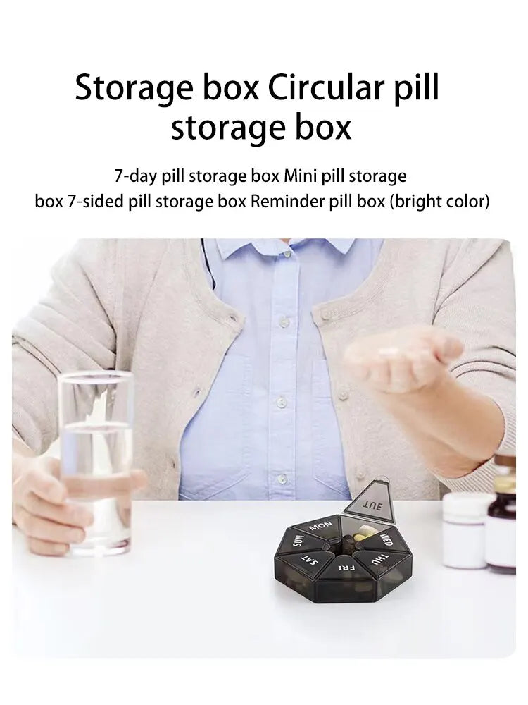 2/4Pcs 7 Days Pill Storage Box Mini Travel Portable Medicines Dispenser Box Multifunction Plastic Seven Compartment Sealer Box