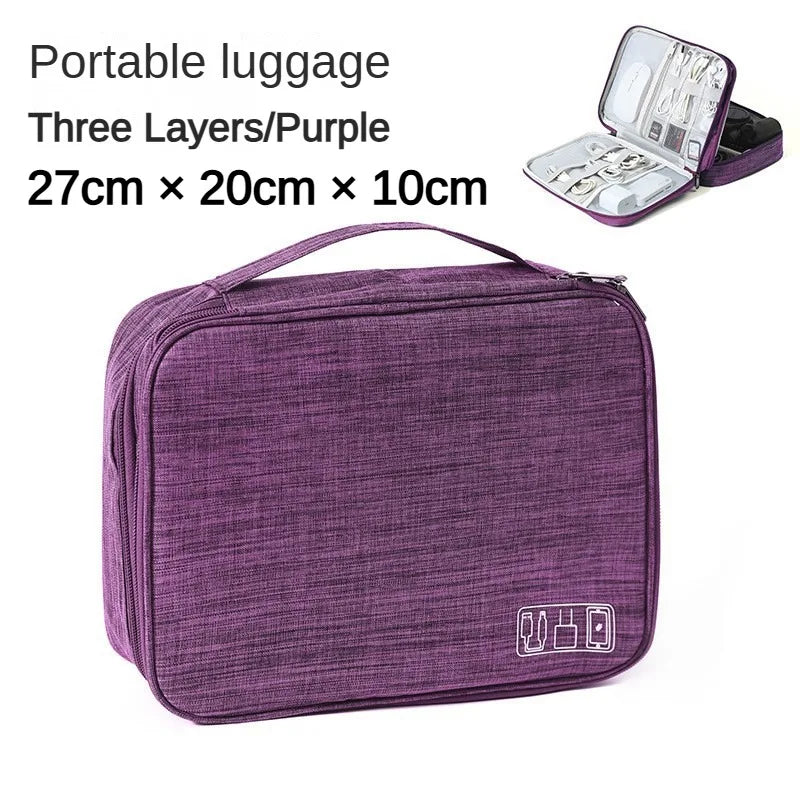 Three Layer Digital Bag Multifunctional Travel Portable Accessories Sorting Bag Large Capacity Power Supply Accessories Bag