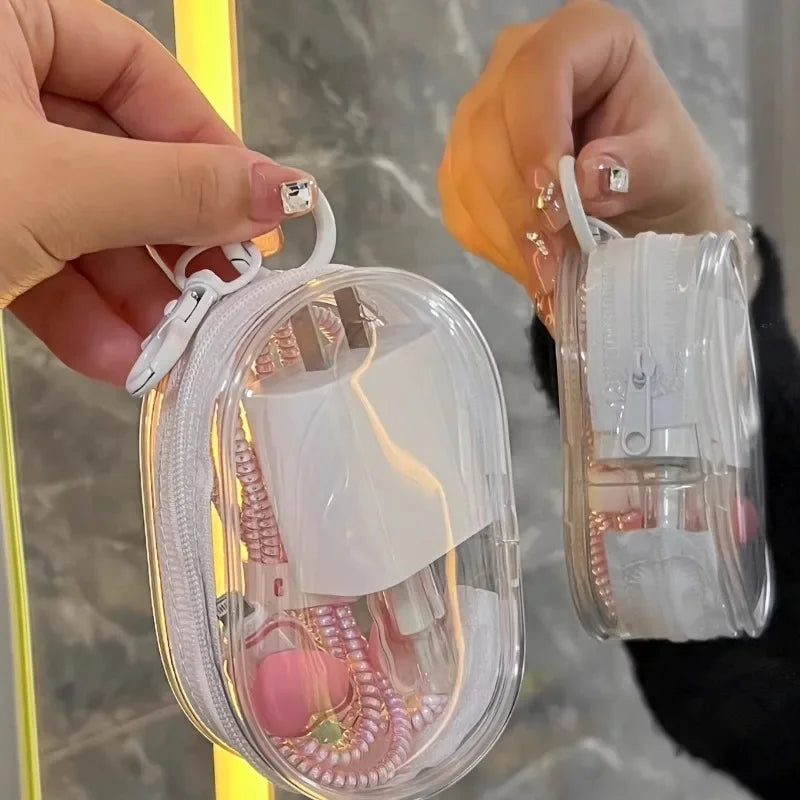 Transparent Travel Cable Organizer - Portable Charger Case with Accessories Storage Bag for Home/Office Ideal for as a pendant.