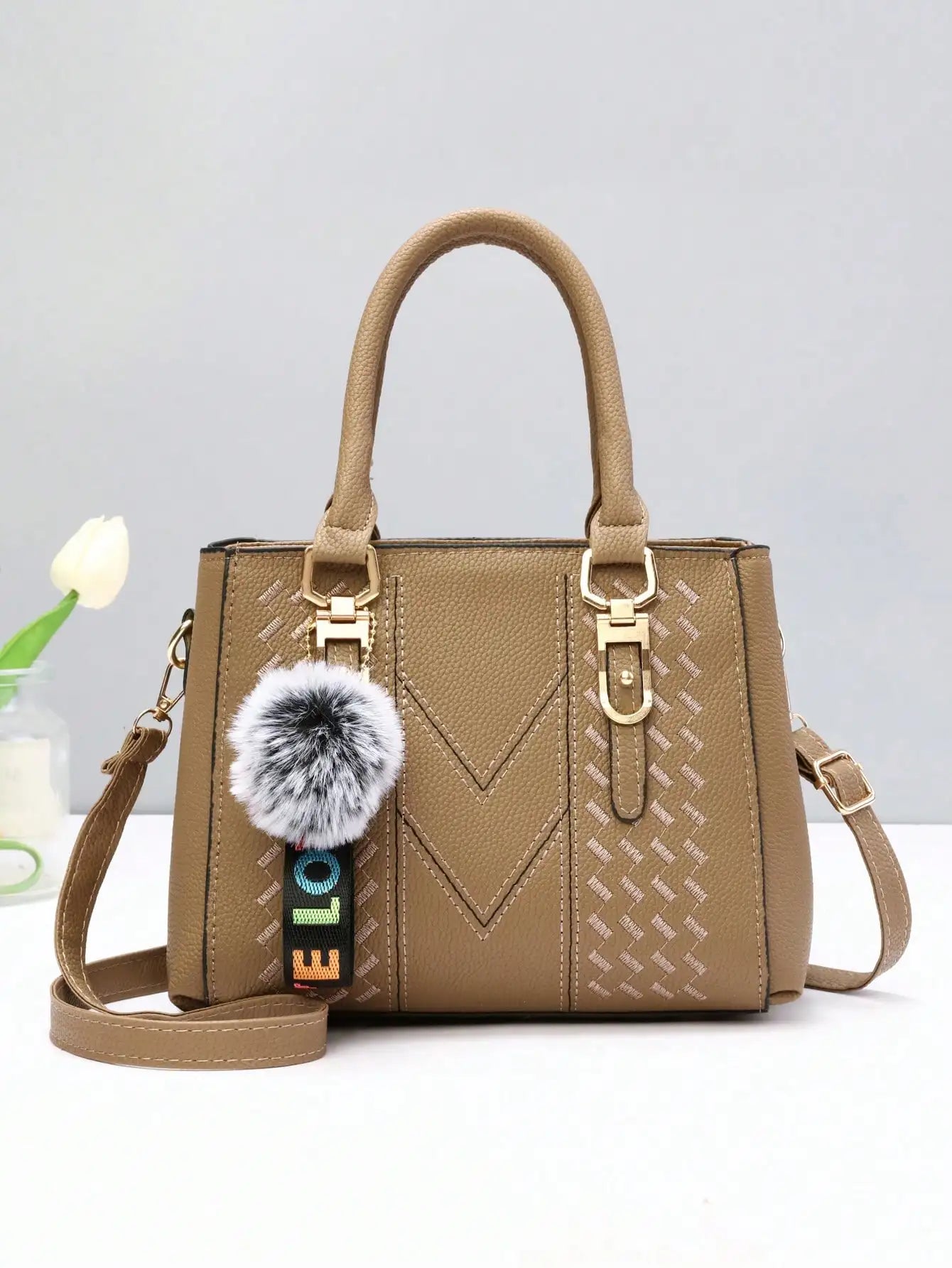 Fashionable large capacity embroidered women's crossbody bag, casual handbag for daily use