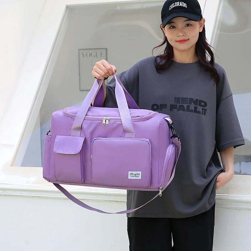 Travel Bag Large Capacity Weekender Overnight Carry On Duffle Bags with Shoe Compartment Sports Fitness Gym Bags for Women