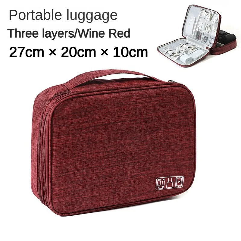 Three Layer Digital Bag Multifunctional Travel Portable Accessories Sorting Bag Large Capacity Power Supply Accessories Bag