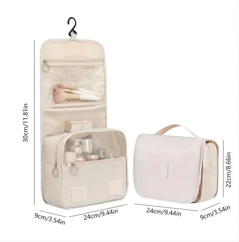 Portable Travel Toiletry Bag, Waterproof Hanging Storage Bag, Mesh Pockets Hook Cosmetic Bag, Travel Accessories,Makeup Bags