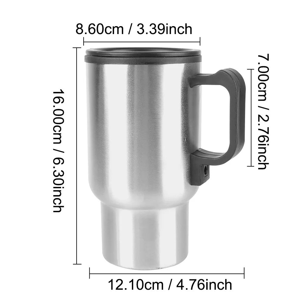 23Cup Camping Travel Kettle Electric Heating Car Kettle Stainless Steel 12V/24V 300ml Auto Accessories