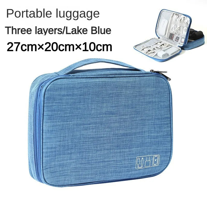 Three Layer Digital Bag Multifunctional Travel Portable Accessories Sorting Bag Large Capacity Power Supply Accessories Bag