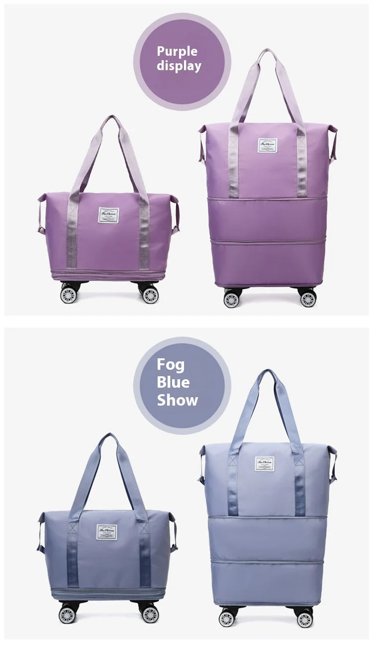 Oxford cloth large capacity travel bag Dry wet separation storage business travel luggage bag Detachable universal wheel