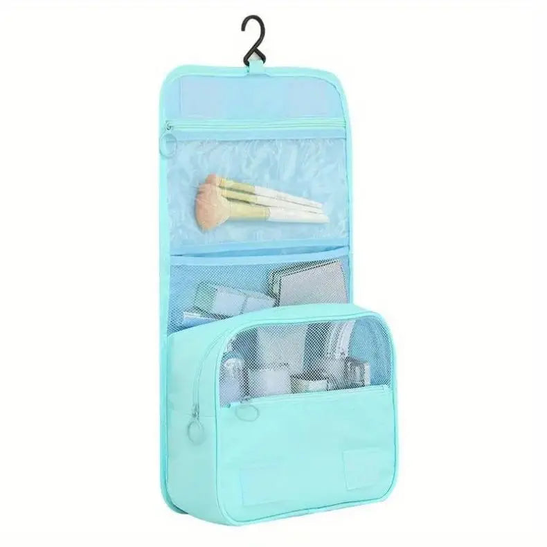 Portable Travel Toiletry Bag, Waterproof Hanging Storage Bag, Mesh Pockets Hook Cosmetic Bag, Travel Accessories,Makeup Bags