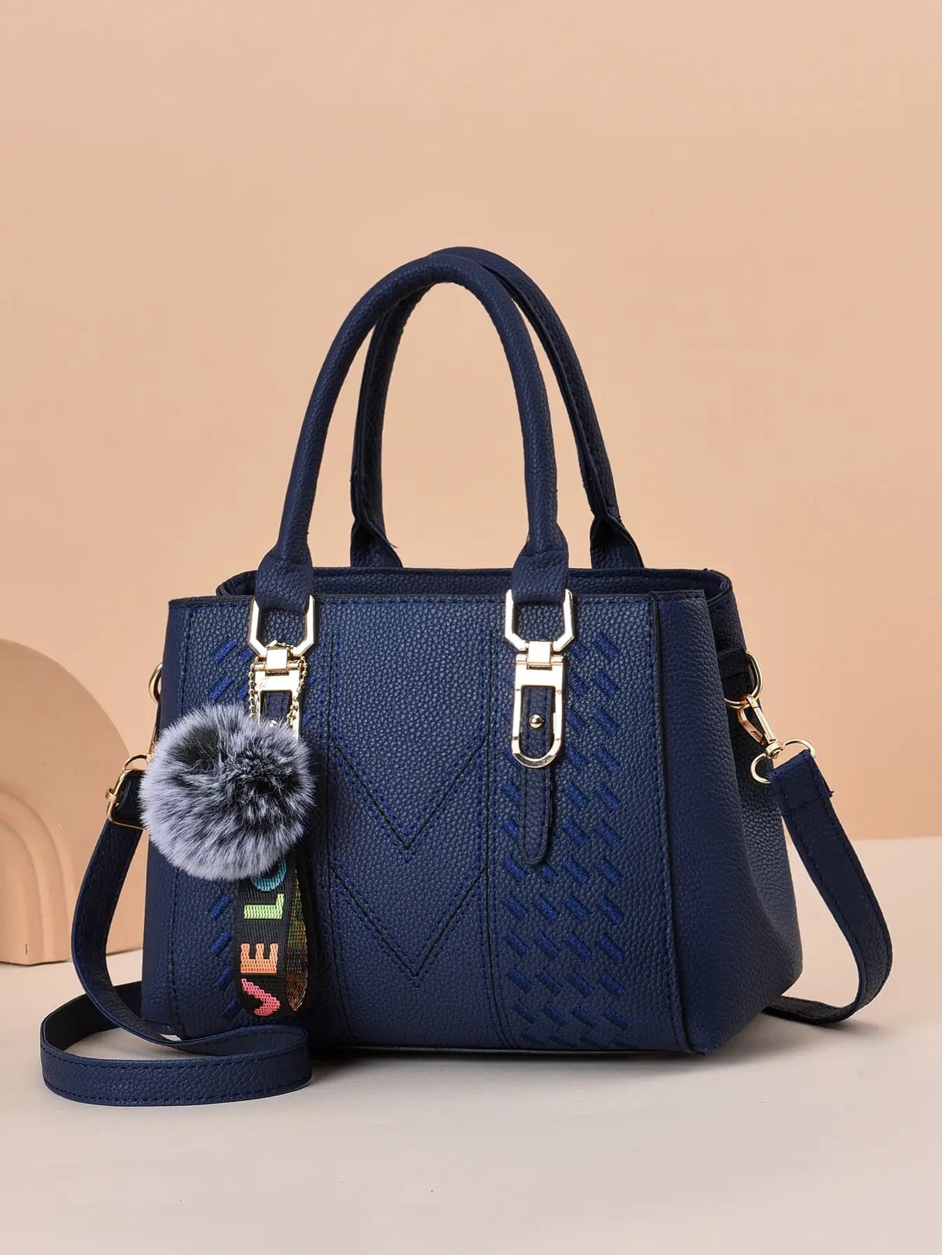 Fashionable large capacity embroidered women's crossbody bag, casual handbag for daily use
