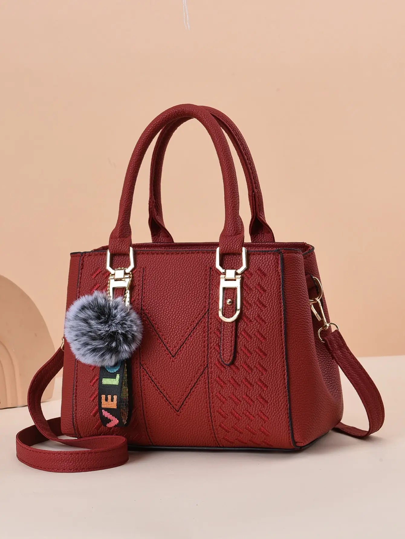 Fashionable large capacity embroidered women's crossbody bag, casual handbag for daily use