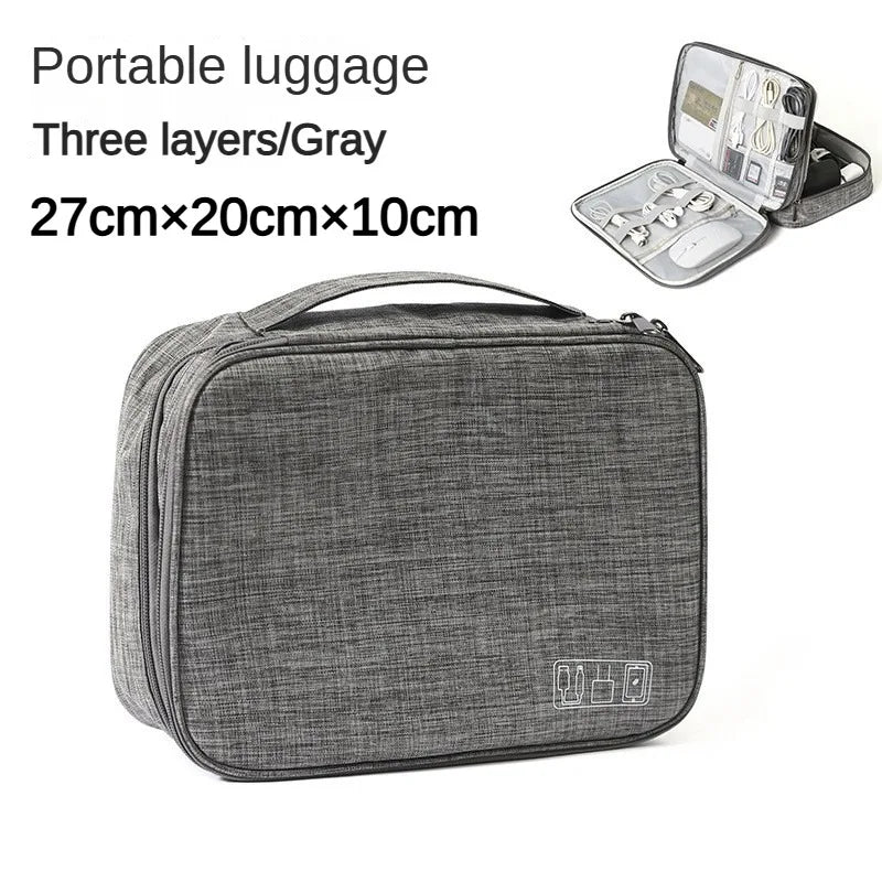 Three Layer Digital Bag Multifunctional Travel Portable Accessories Sorting Bag Large Capacity Power Supply Accessories Bag