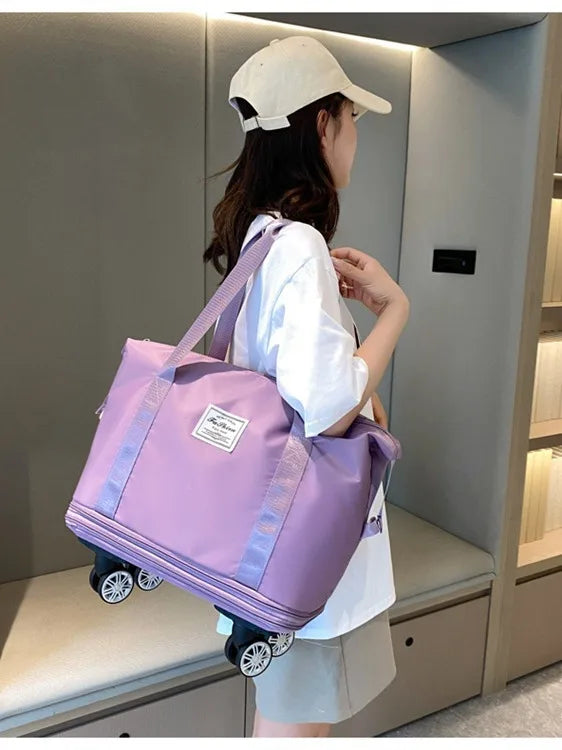 Oxford cloth large capacity travel bag Dry wet separation storage business travel luggage bag Detachable universal wheel