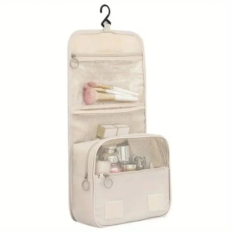 Portable Travel Toiletry Bag, Waterproof Hanging Storage Bag, Mesh Pockets Hook Cosmetic Bag, Travel Accessories,Makeup Bags