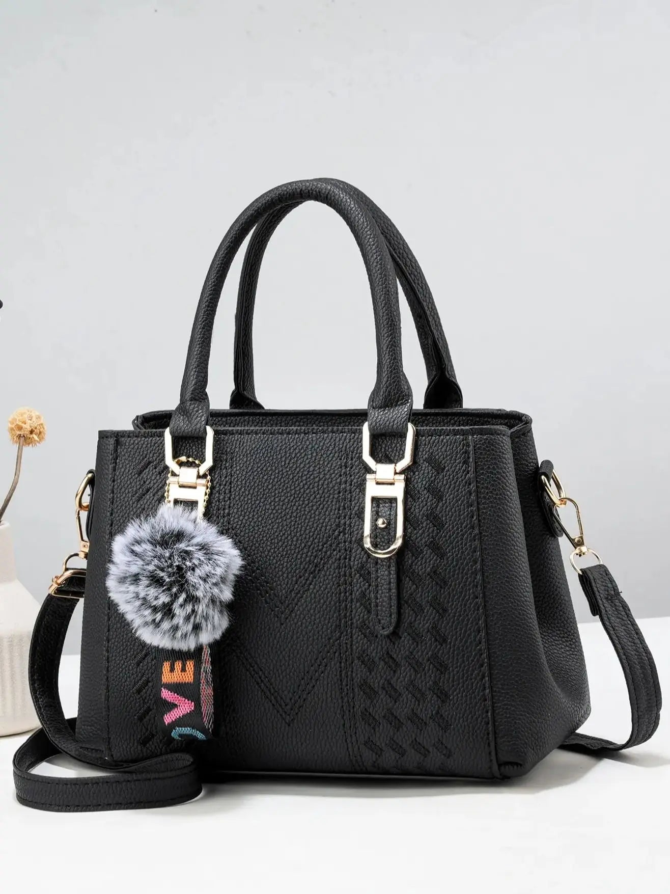 Fashionable large capacity embroidered women's crossbody bag, casual handbag for daily use