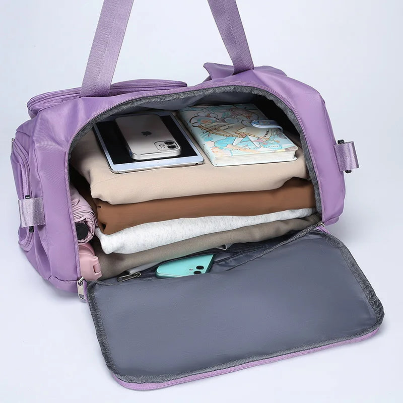 Travel Bag Large Capacity Weekender Overnight Carry On Duffle Bags with Shoe Compartment Sports Fitness Gym Bags for Women