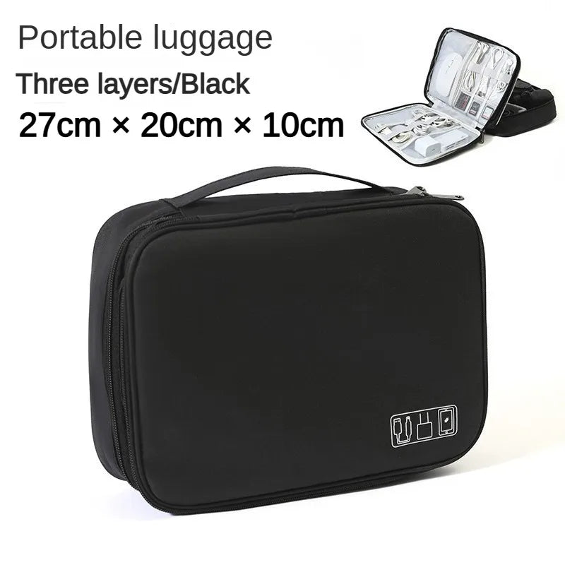 Three Layer Digital Bag Multifunctional Travel Portable Accessories Sorting Bag Large Capacity Power Supply Accessories Bag